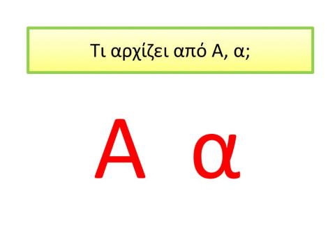 Τι αρχίζει από α-