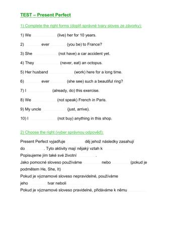 Present Perfect-test