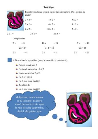 Test fulger inmultirea cu 2