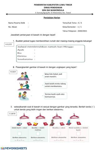 Penilaian Harian T4 ST4