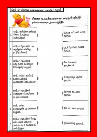 மிதமான மனப்பான்மை - கேள்விகளைச் சரியான விடையுடன் இணைக்கவும்