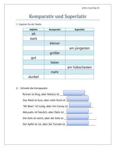 Komparativ und Superlativ