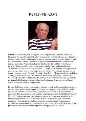 pablo picasso biografía