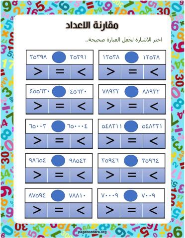 مقارنة الاعداد