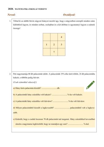 Math Worksheet