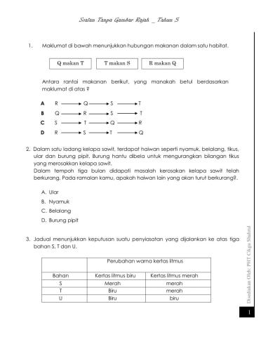 Soalan sains tanpa gambar rajah