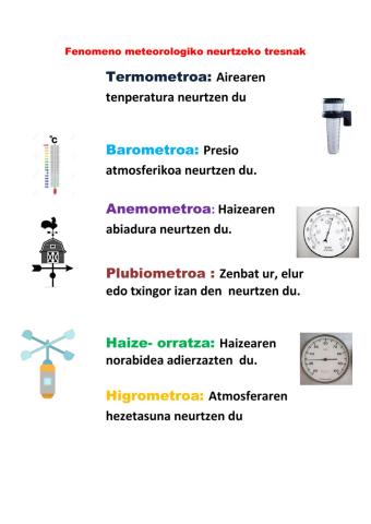 Fenomeno meteorologiko neurtzeko tresnak