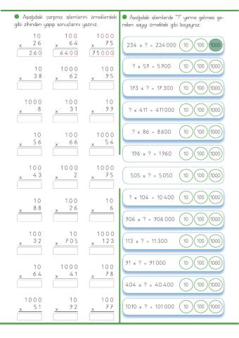 10-100-1000 Çarpma