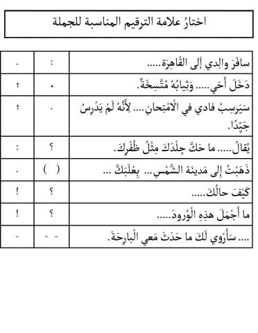 علامات الترقيم