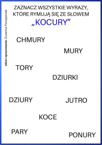 Co się rymuje ze słowem „kocury”?