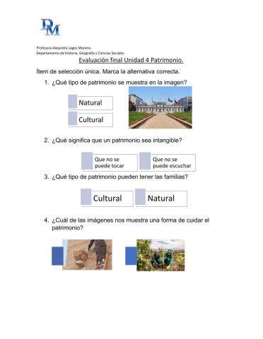 Evaluación de Historia  Diciembre