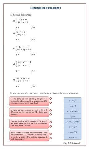 Sistemas de ecuaciones