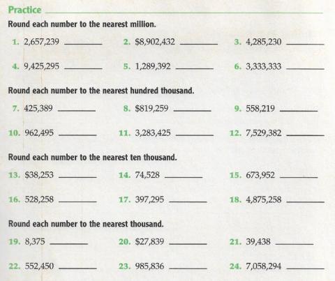 Rounding whole numbers