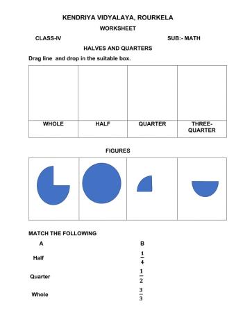 Halves and quarters