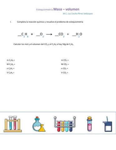 Estequiometría masa-volumen