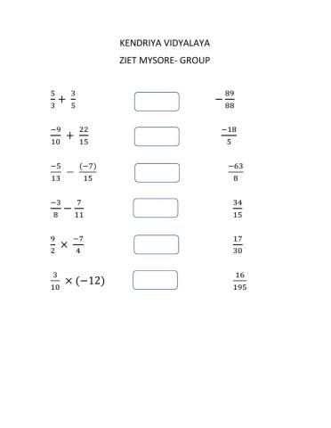 Class 7-Rational numbers-Place the correct answers