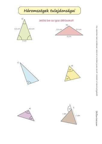Háromszögek tulajdonságai