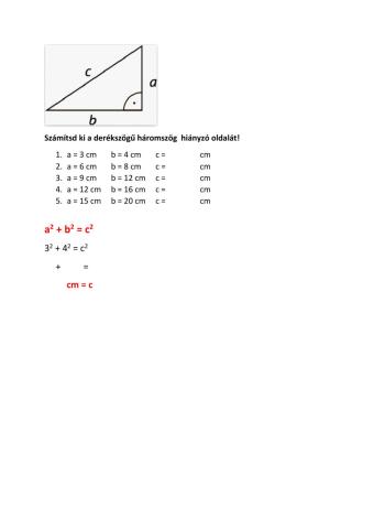 Pitagorasz tétel