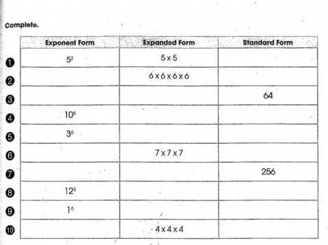 Unit 3: Exponent Test