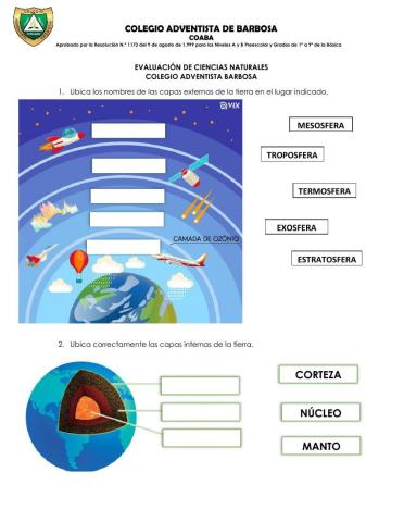 Capas internas y externas de la tierra