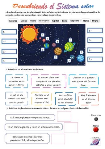 El sistema solar - planetas