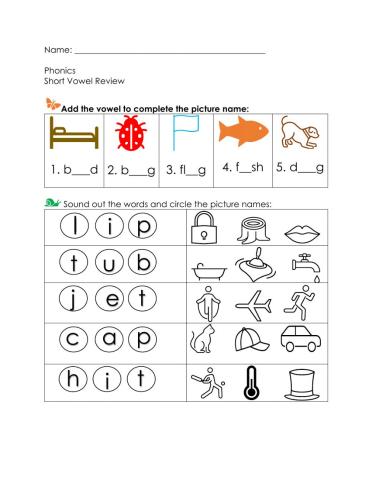 short vowel review