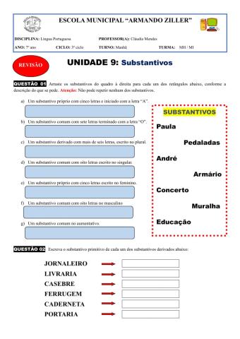 Revisão - Substantivos