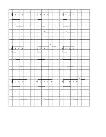 1 digit divisor