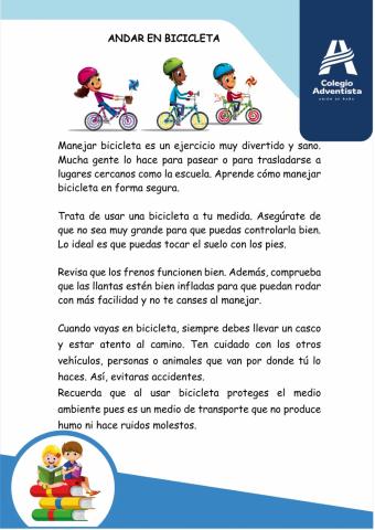 Lectura -andar en bicicleta-