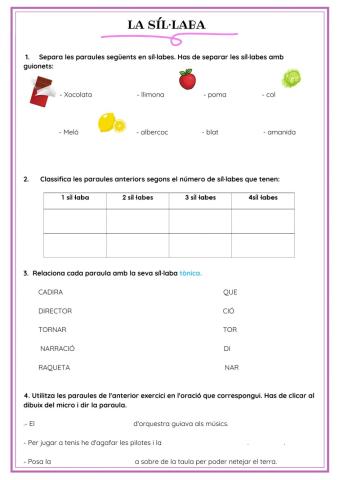 Sil·labes català