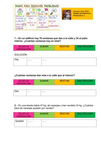 Problemas sencillos 3º