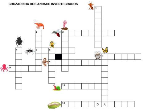 Cruzadinha animais invertebrados