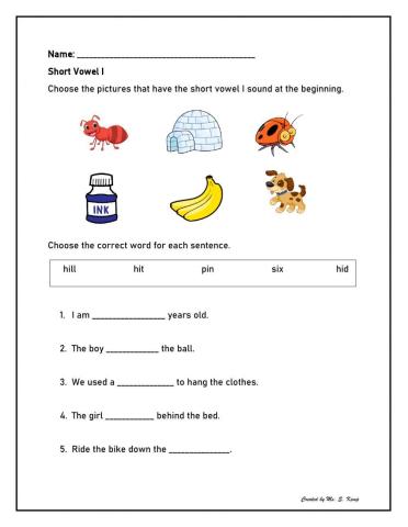 Short Vowel I