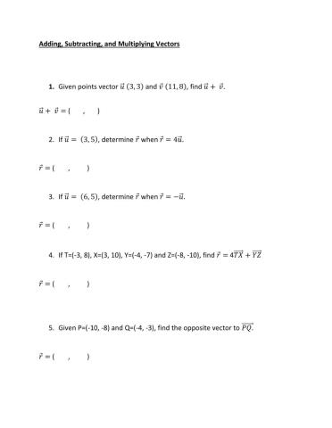 Operations on vectors