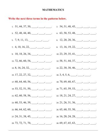 Mathematics Bi Weekly Test 4