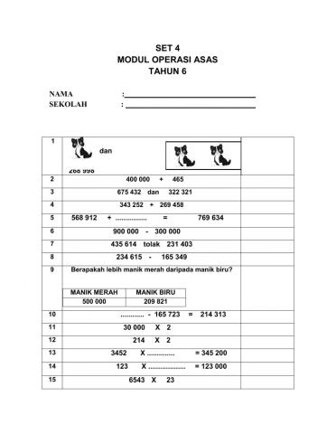 CIF-Operasi asas  Tahun 6 set 4