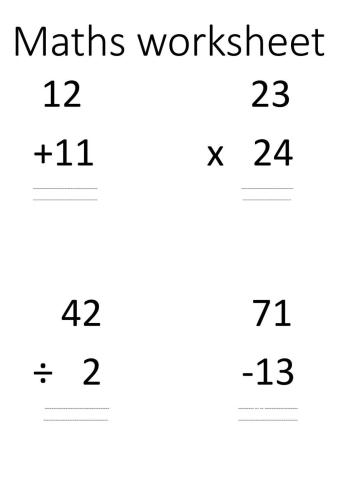 Matsh four operations