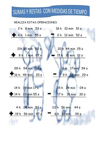 Suma y resta con unidades de tiempo