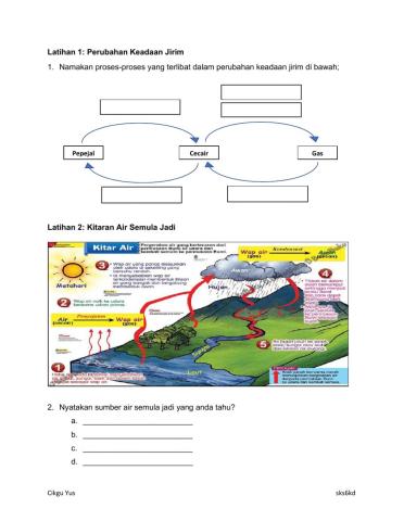 Latihan Sains Tahun 5: Perubahan Keadaan Bahan