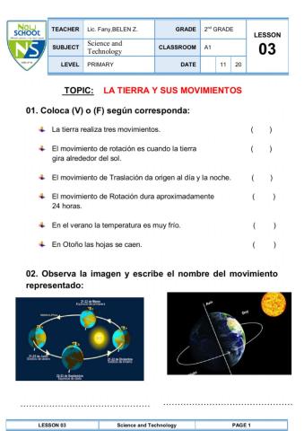 La tierra y sus movimientos