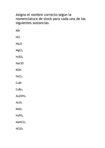 Nomenclatura inorgánica STOCK