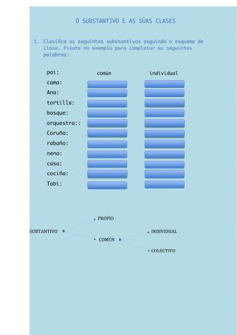 O substantivo e as súas clases