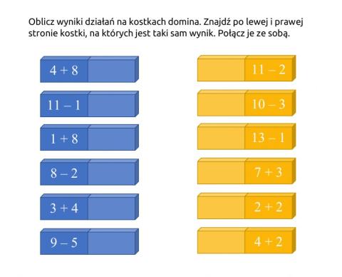 Domino: dodawanie i odejmowanie