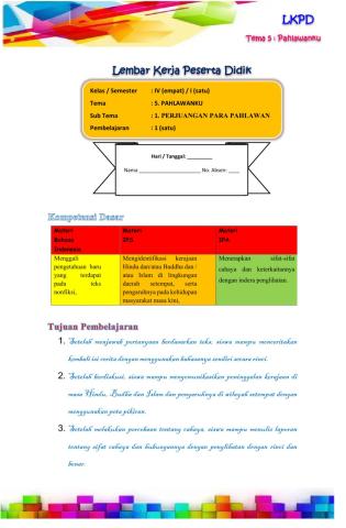 LKPD  TEMA 5 SUBTEMA 1 PB 1