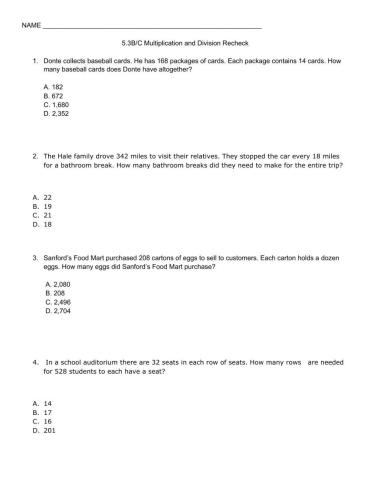 Multiplication and division