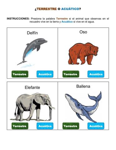 Terrestre o Acuático