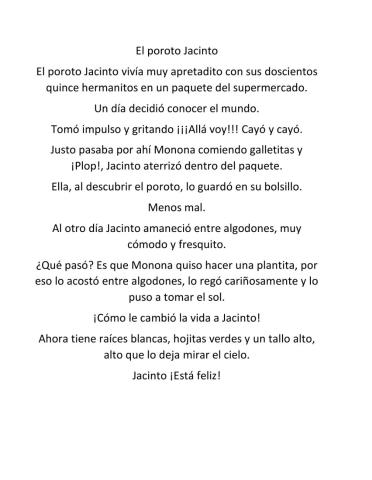 Cuento:El poroto Jacinto