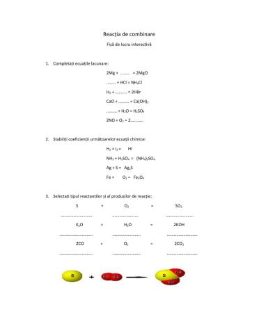 Reacția de combinare