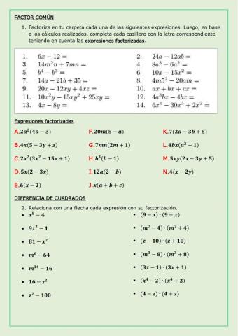 Casos de factorización