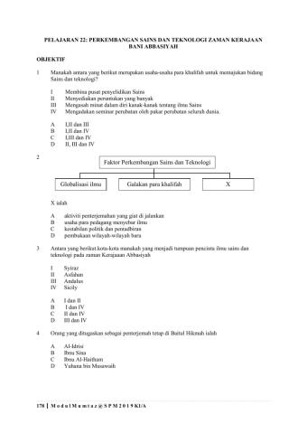 Latih tubi SPM Tamadun (Sains dan teknologi zaman KBA))